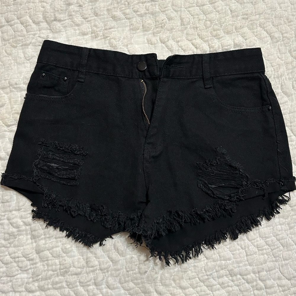 black shorts